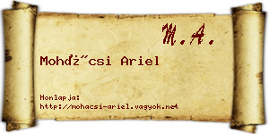 Mohácsi Ariel névjegykártya